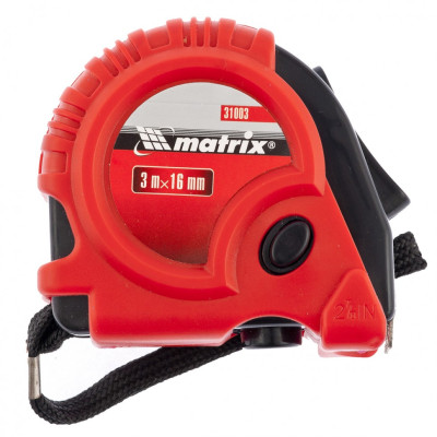 MX-31003 Рулетка Rubber, 3 м х 16 мм, обрезиненный корпус 31003 MATRIX