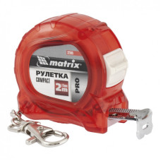 MX-32595 Рулетка Compact, 2 м x 16 мм, компактный размер, карабин-держатель 32595 MATRIX