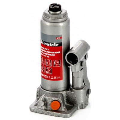 MX-50773 Домкрат гидравлический бутылочный, 2 т, h подъема 181-345 мм, в пластиковом кейсе 50773 MATRIX
