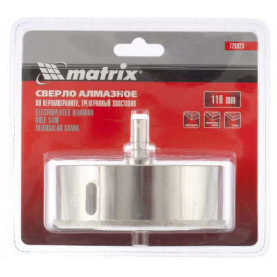 MX-726923 Сверло алмазное по керамограниту, 110 х 67 мм 726923 MATRIX