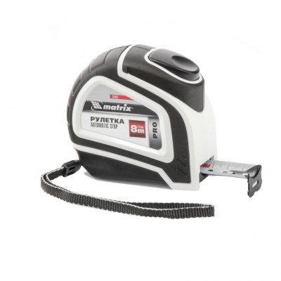 MX-32553 Рулетка Autostop, 8 м х 25 мм, автоматическая фиксация 32553 MATRIX