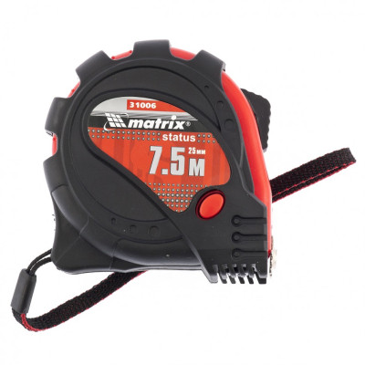 MX-31006 Рулетка, 7,5 м х 25 мм, обрезиненный корпус 31006 MATRIX