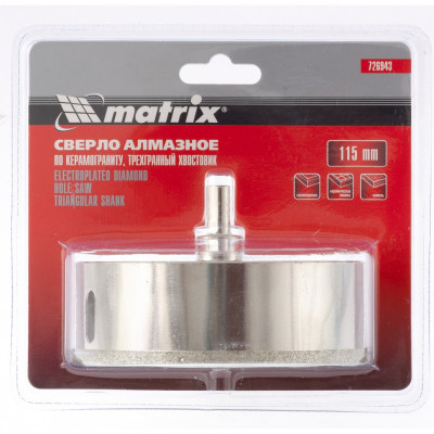 MX-726943 Сверло алмазное по керамограниту, 115 х 67 мм 726943 MATRIX