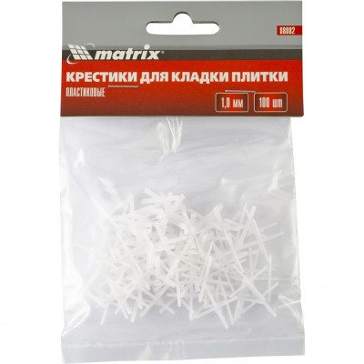 MX-88082 Крестики, 1 мм, для кладки плитки, упаковка 100 шт 88082 MATRIX MX-88082 Крестики, 1 мм, для кладки плитки, упаковка 100 шт 88082 MATRIX