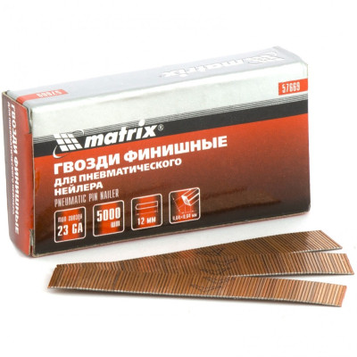 MX-57669 Гвозди финишные 23GA для нейлера D 0,64 мм, длина 12 мм 57669 MATRIX