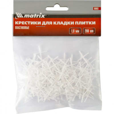 MX-88083 Крестики, 1 мм, для кладки плитки, упаковка 200 шт 88083 MATRIX MX-88083 Крестики, 1 мм, для кладки плитки, упаковка 200 шт 88083 MATRIX