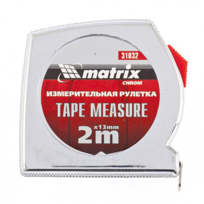 MX-31032 Рулетка Chrom, 2 м x 13 мм, хромированный корпус 31032 MATRIX