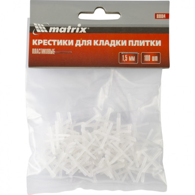 MX-88084 Крестики, 1,5 мм, для кладки плитки, упаковка 100 шт 88084 MATRIX MX-88084 Крестики, 1,5 мм, для кладки плитки, упаковка 100 шт 88084 MATRIX