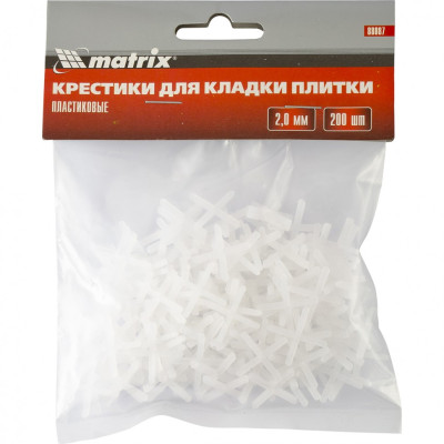 MX-88087 Крестики, 2 мм, для кладки плитки, упаковка 200 шт 88087 MATRIX