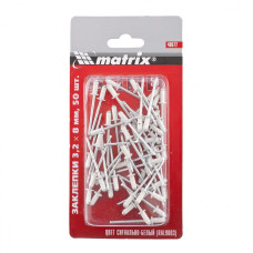 MX-40672 Заклепки 3,2 х 8 мм RAL 9003, сигнально-белые, 50 шт 40672 MATRIX
