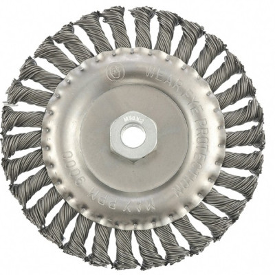 MX-74645 Щетка для УШМ 150 мм, М14, плоская, проволока 0,8 мм 74645 MATRIX