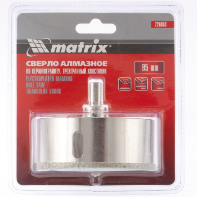 MX-726863 Сверло алмазное по керамограниту, 95 х 67 мм 726863 MATRIX