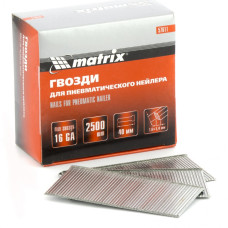 MX-57611 Гвозди для пневматического нейлера 16GA, длина 40 мм 57611 MATRIX